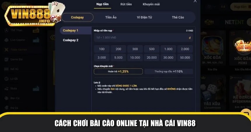 Cách chơi bài cào online tại nhà cái Vin88